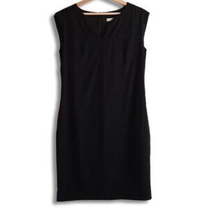 JOSEF | Classic Sleeveless Sheath Split Neck Mini Dress Black Sz S